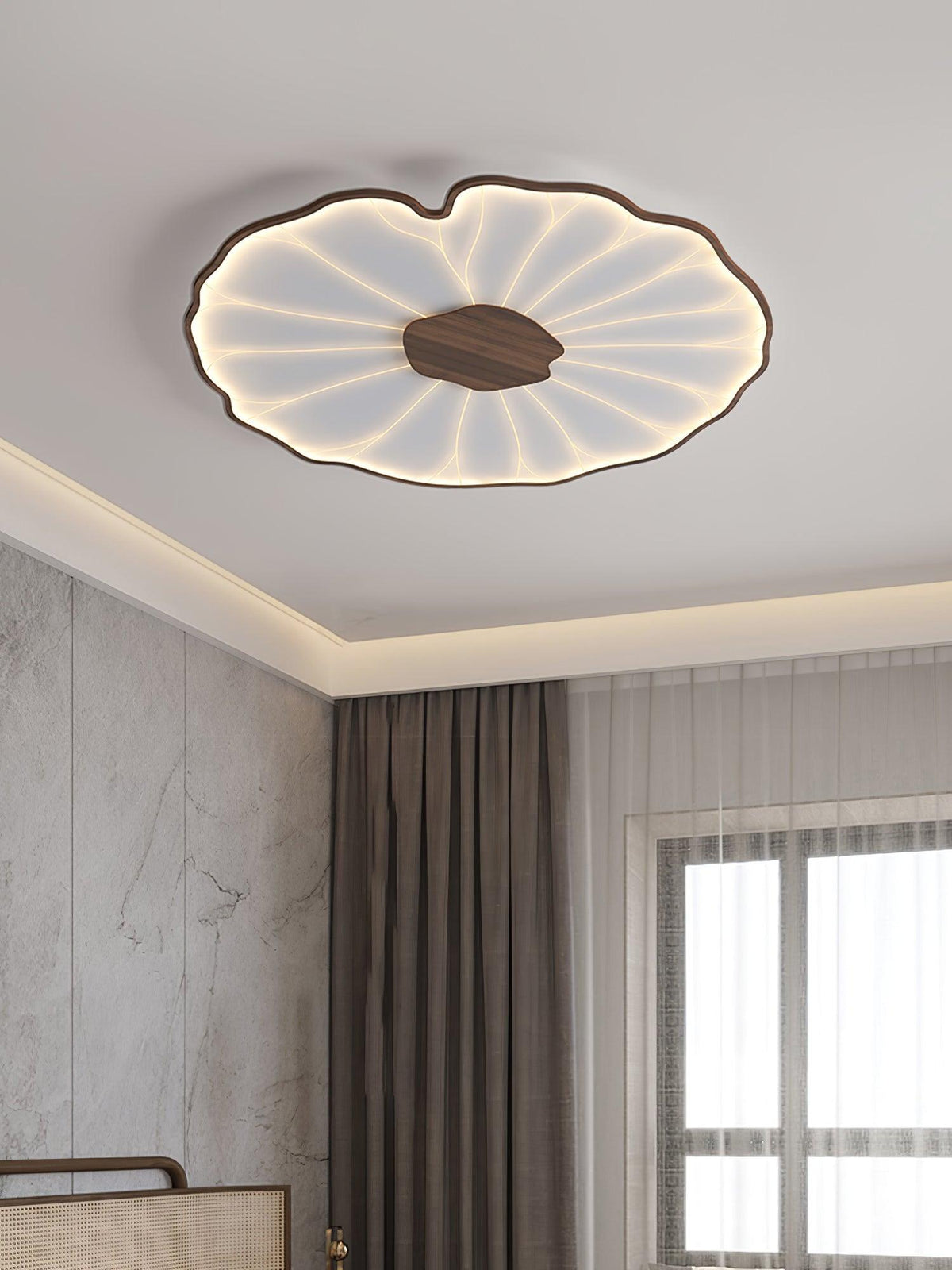 Vostel Plafonnier Feuille de Lotus avec Finition Bois-Cielum
