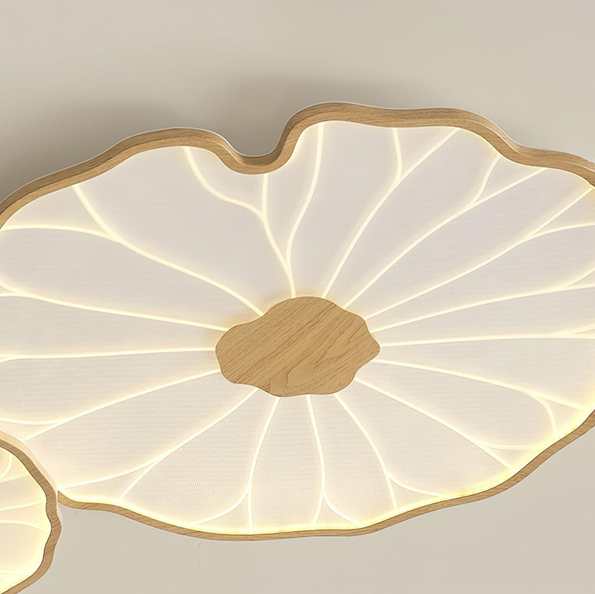 Vostel Plafonnier Feuille de Lotus avec Finition Bois-Cielum