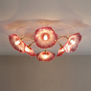 Solara Plafonnier en Verre Feuille avec Laiton Élégant-Luire