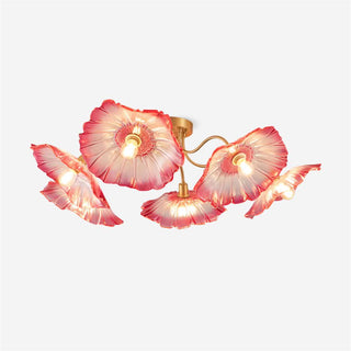Solara Plafonnier en Verre Feuille avec Laiton Élégant-Luire