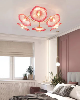 Solara Plafonnier en Verre Feuille avec Laiton Élégant-Luire