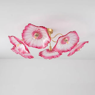 Solara Plafonnier en Verre Feuille avec Laiton Élégant-Luire