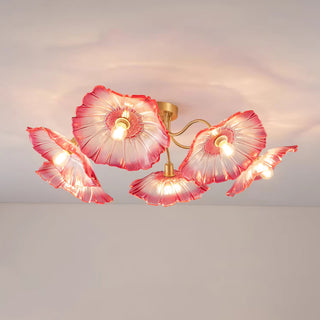 Solara Plafonnier en Verre Feuille avec Laiton Élégant-Luire