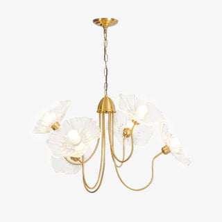 Lustra Lustre Feuille de Lotus en Verre