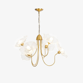 Lustra Lustre Feuille de Lotus en Verre
