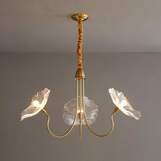 Lustra Lustre Feuille de Lotus en Verre