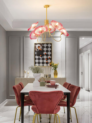 Lustra Lustre Feuille de Lotus en Verre