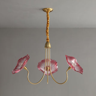 Lustra Lustre Feuille de Lotus en Verre