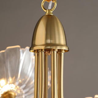 Lustra Lustre Feuille de Lotus en Verre