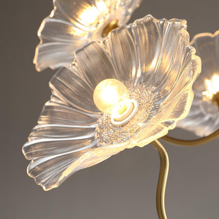 Lustra Lustre Feuille de Lotus en Verre