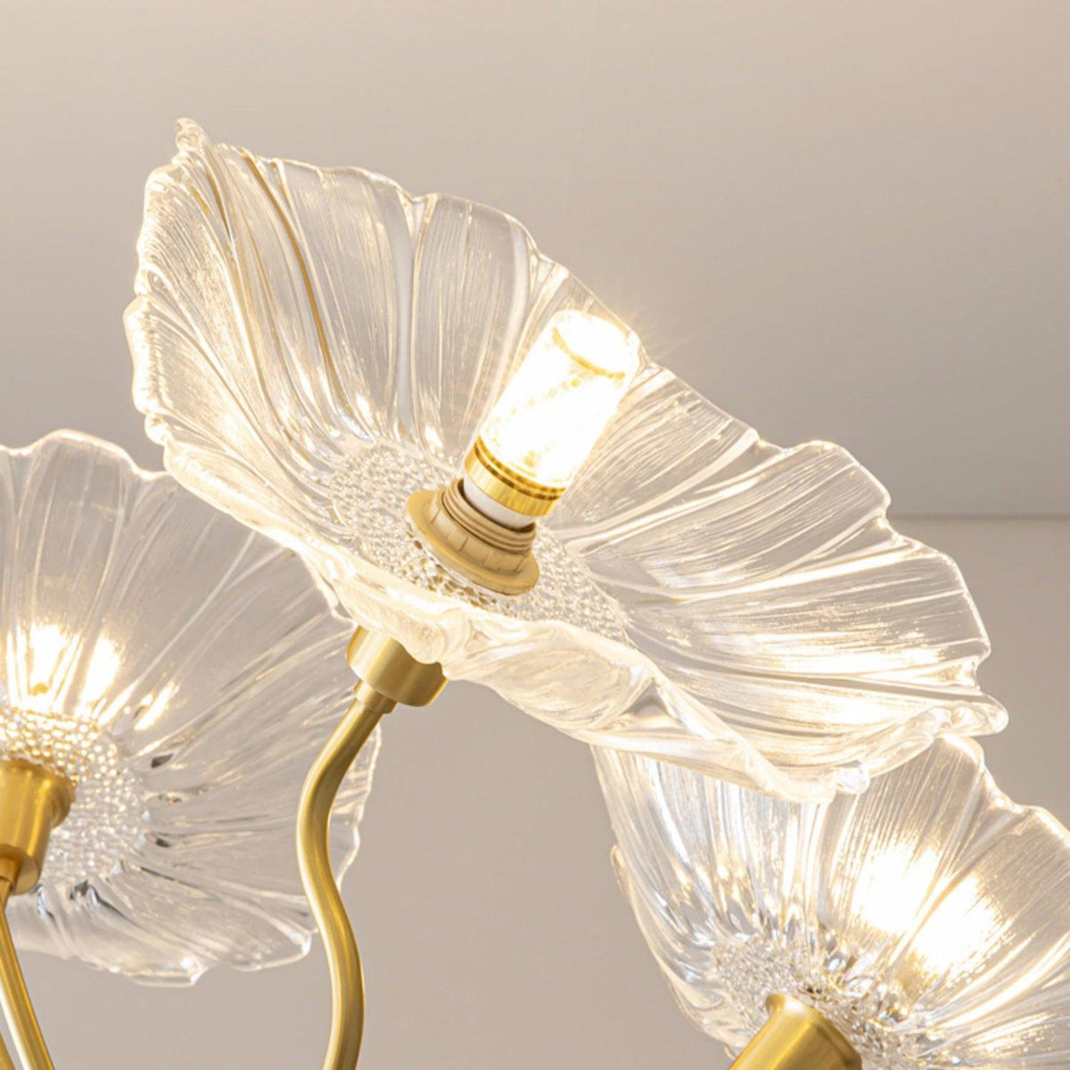 Darelia Lustre Feuille de Lotus en Verre