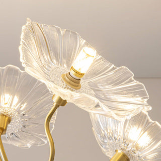 Lustra Lustre Feuille de Lotus en Verre