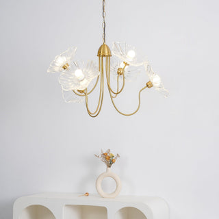 Lustra Lustre Feuille de Lotus en Verre