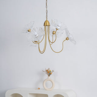 Lustra Lustre Feuille de Lotus en Verre