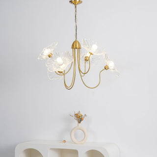 Lustra Lustre Feuille de Lotus en Verre