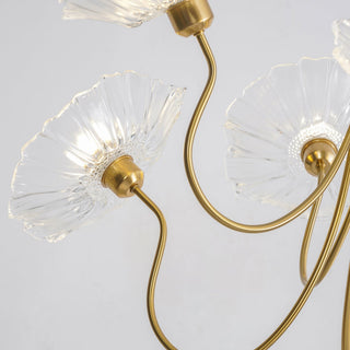 Lustra Lustre Feuille de Lotus en Verre