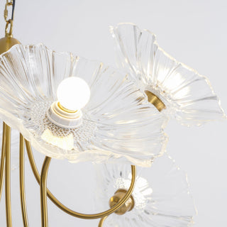 Lustra Lustre Feuille de Lotus en Verre