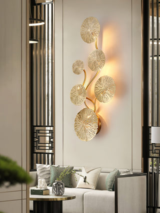 Lustra Applique Murale Feuille De Lotus En Laiton-Luire
