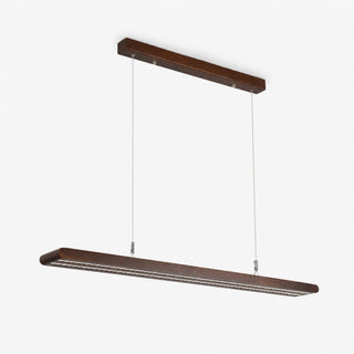 Louvered Wood Linear Pendant Light-Neutral Decor