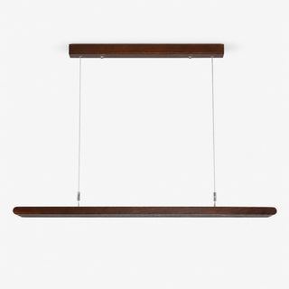 Louvered Wood Linear Pendant Light-Neutral Decor