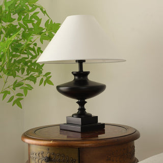 Liorat Lampe de Table en Bois Et Tissu