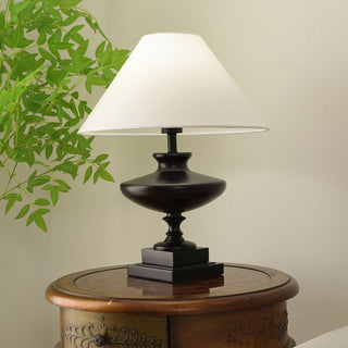 Liorat Lampe de Table en Bois Et Tissu