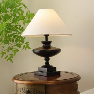 Liorat Lampe de Table en Bois Et Tissu