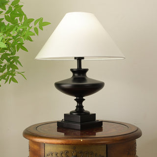 Liorat Lampe de Table en Bois Et Tissu
