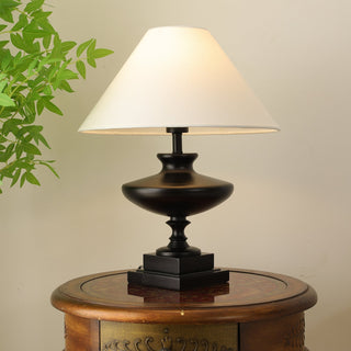 Liorat Lampe de Table en Bois Et Tissu