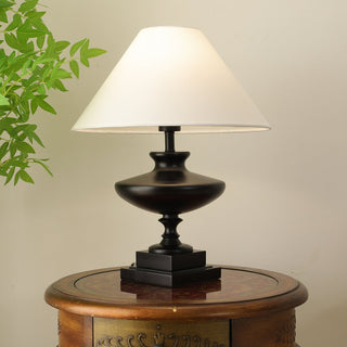 Liorat Lampe de Table en Bois Et Tissu