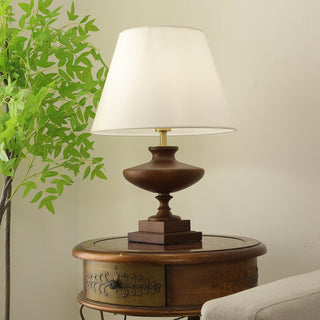 Liorat Lampe de Table en Bois Et Tissu