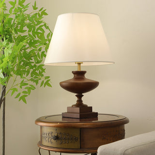 Liorat Lampe de Table en Bois Et Tissu