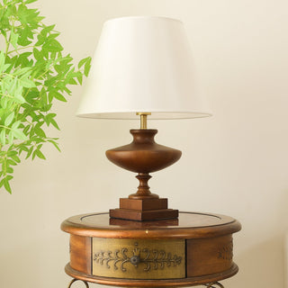 Liorat Lampe de Table en Bois Et Tissu