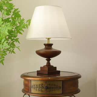 Liorat Lampe de Table en Bois Et Tissu