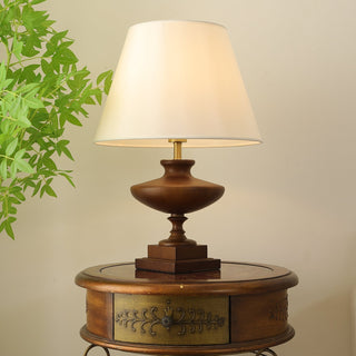 Liorat Lampe de Table en Bois Et Tissu