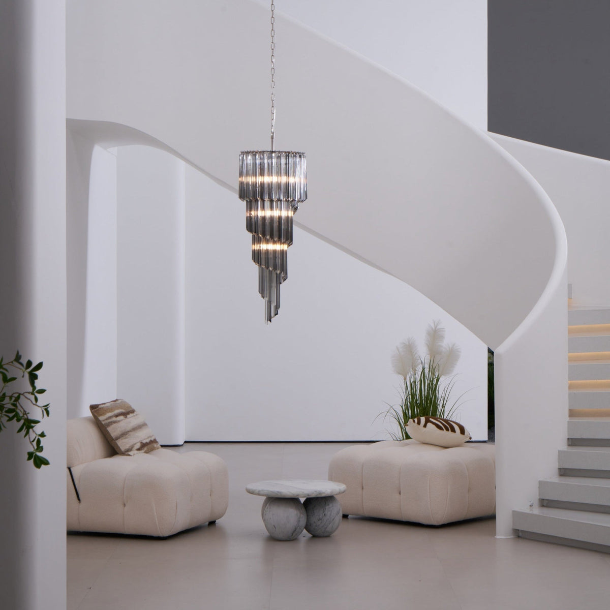 Darenona Lustre Fumé Verre Spirale