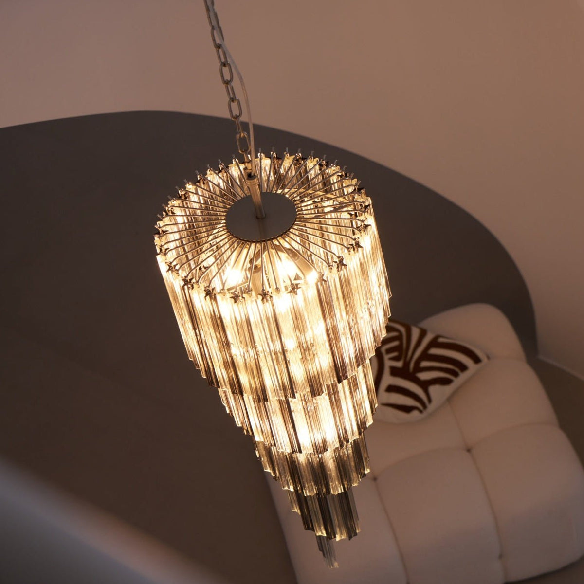 Darenona Lustre Fumé Verre Spirale