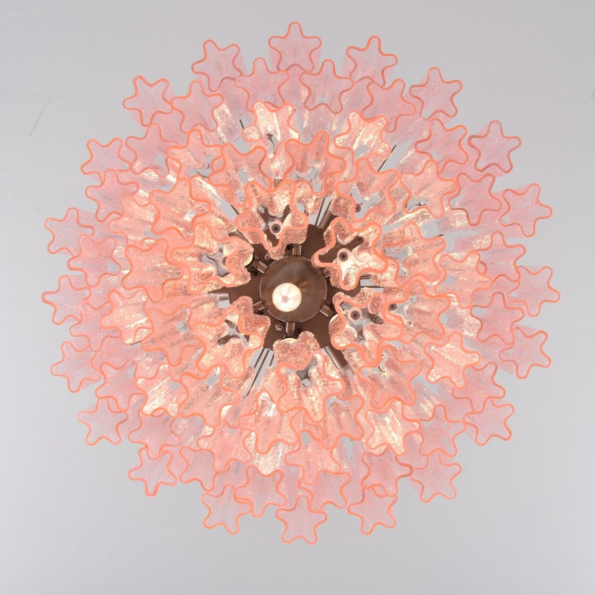 Zorilia Lustre Rose Verre Multi-Étage Romantique