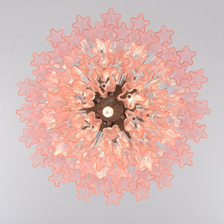 Aurora Lustre Rose Verre Multi-Étage Romantique