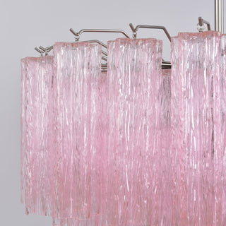 Aurora Lustre Rose Verre Multi-Étage Romantique