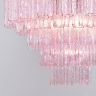 Aurora Lustre Rose Verre Multi-Étage Romantique