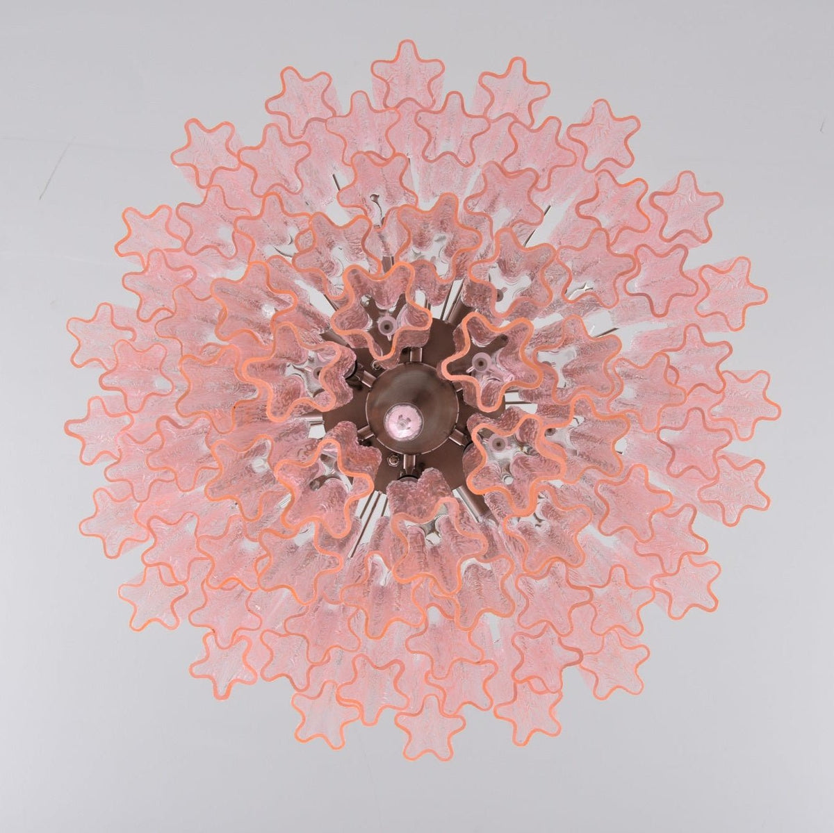 Zorilia Lustre Rose Verre Multi-Étage Romantique
