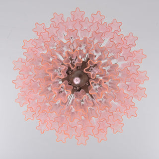 Aurora Lustre Rose Verre Multi-Étage Romantique