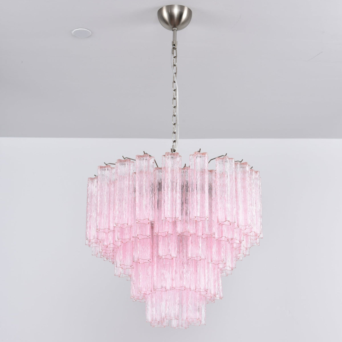 Zorilia Lustre Rose Verre Multi-Étage Romantique
