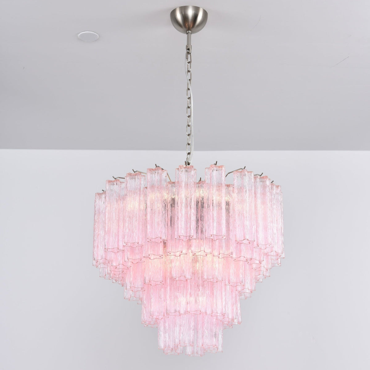 Zorilia Lustre Rose Verre Multi-Étage Romantique