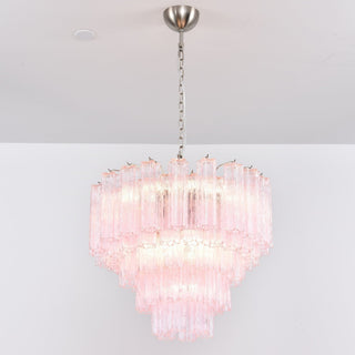 Aurora Lustre Rose Verre Multi-Étage Romantique