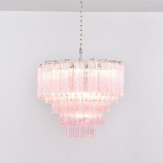 Aurora Lustre Rose Verre Multi-Étage Romantique