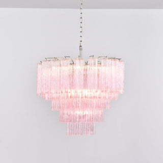 Aurora Lustre Rose Verre Multi-Étage Romantique