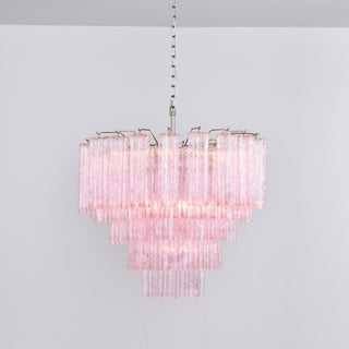 Aurora Lustre Rose Verre Multi-Étage Romantique
