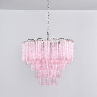 Aurora Lustre Rose Verre Multi-Étage Romantique